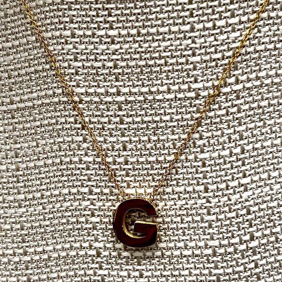 Gold Tone Stainless Steel initial Pendant necklace Letter G - Picture 3 of 4